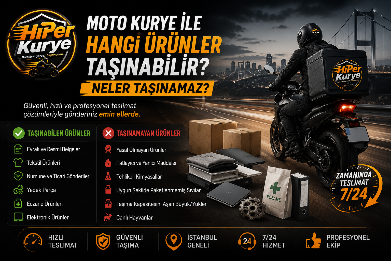 Moto Kurye Hangi Ürünleri Taşıyabilir? Neler Taşınamaz?