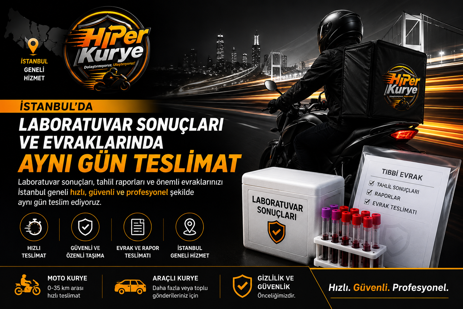 Laboratuvar Sonuçlarının ve Evraklarının Aynı Gün Teslimatı