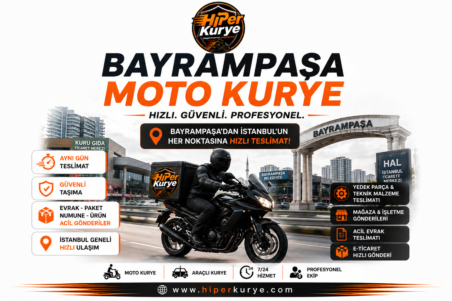 Bayrampaşa Moto Kurye | Ticari Gönderiler İçin Hızlı Teslimat