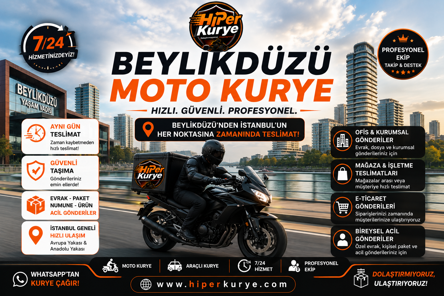 Beylikdüzü Moto Kurye | İstanbul İçinde Hızlı Gönderi Hizmeti