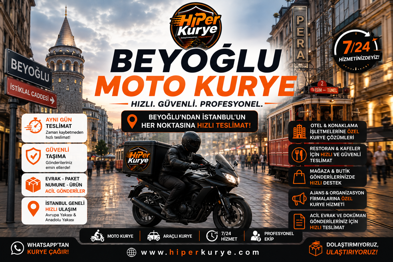 Beyoğlu Moto Kurye | Şehrin Merkezinde Hızlı Teslimat