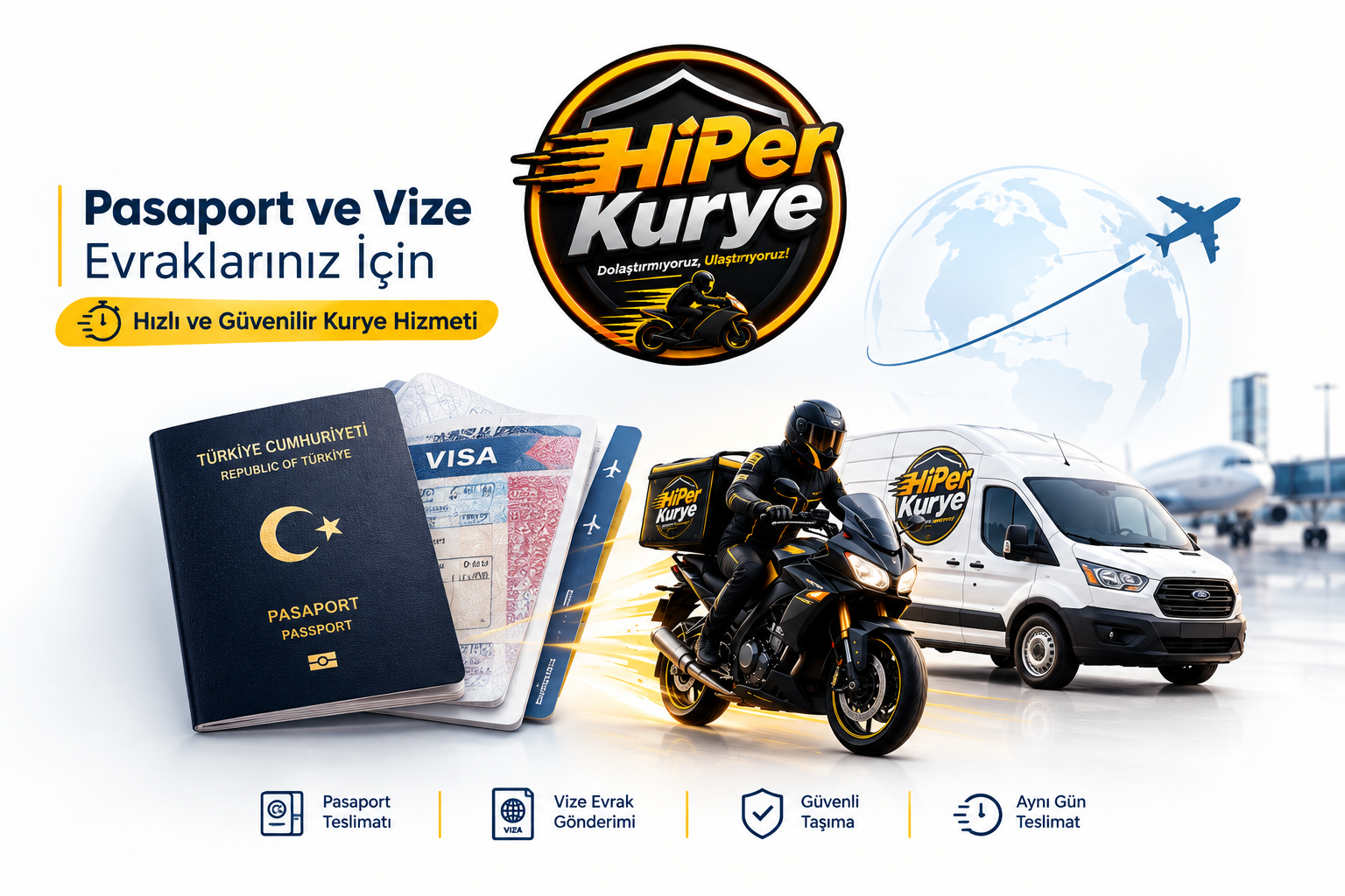 Pasaport ve Vize Evrakları İçin Acil Kurye | Hiper Kurye